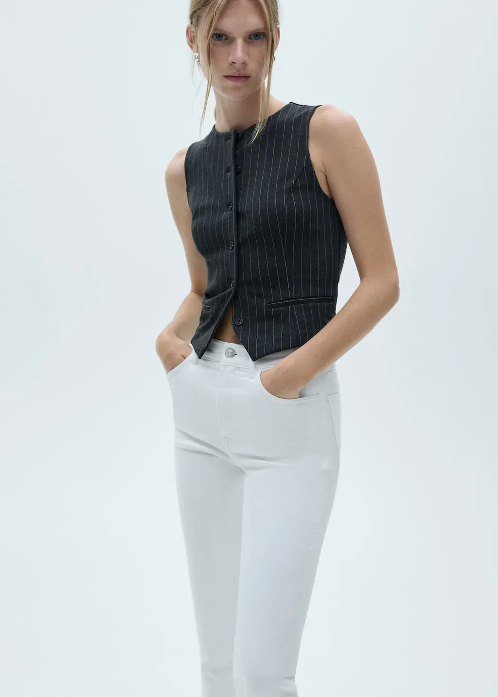 Capri jeans met zijsplit