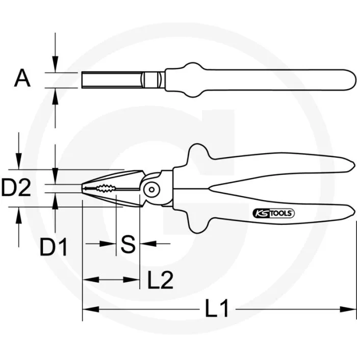 KS TOOLS CLASSIC 1000V KRAFTKOMBINATIONSZANGE, 185 MM  DOMPELISOLATIE CONFORM DIN EN 60900