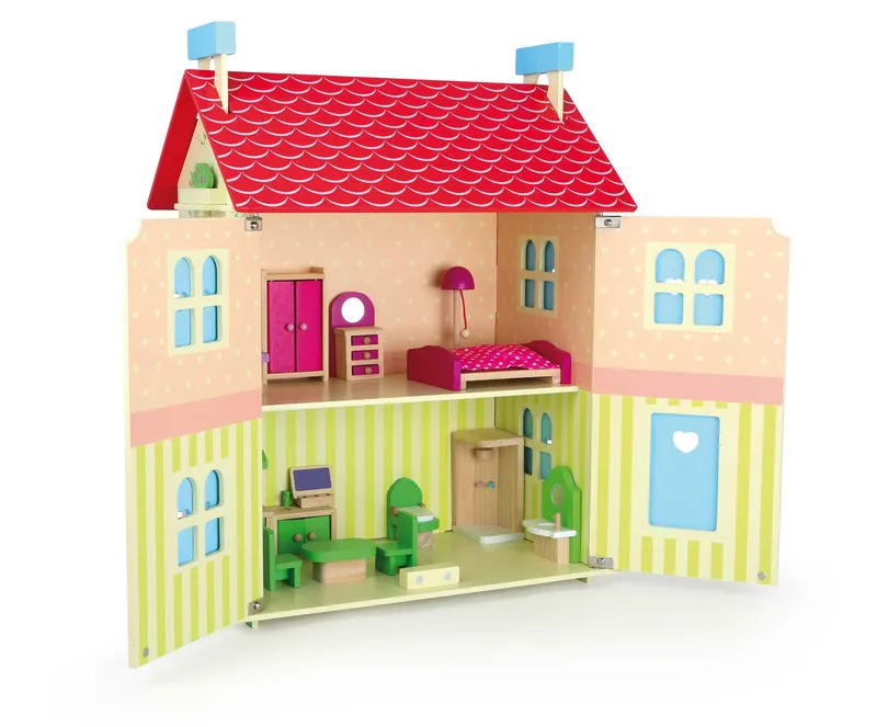 Poppenhuis met afneembaar dak