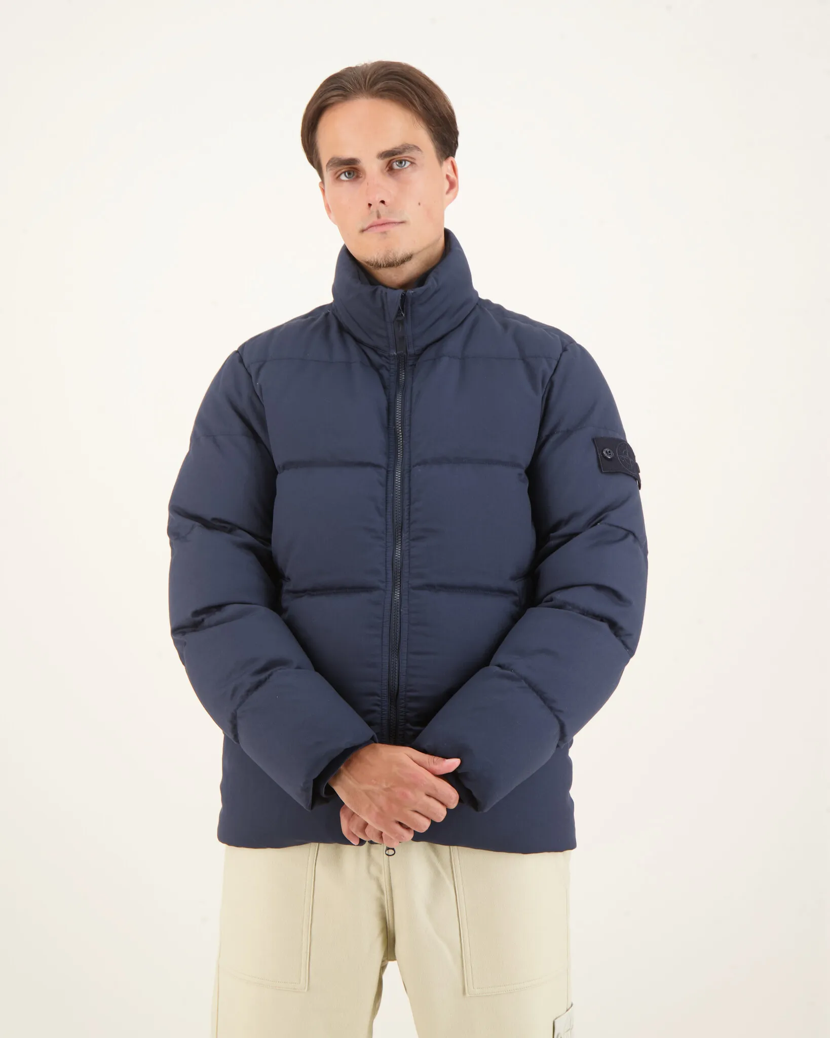 STONE ISLAND 453F3 TWILL WOOL DOWNTC GHOST JACKET MARINE