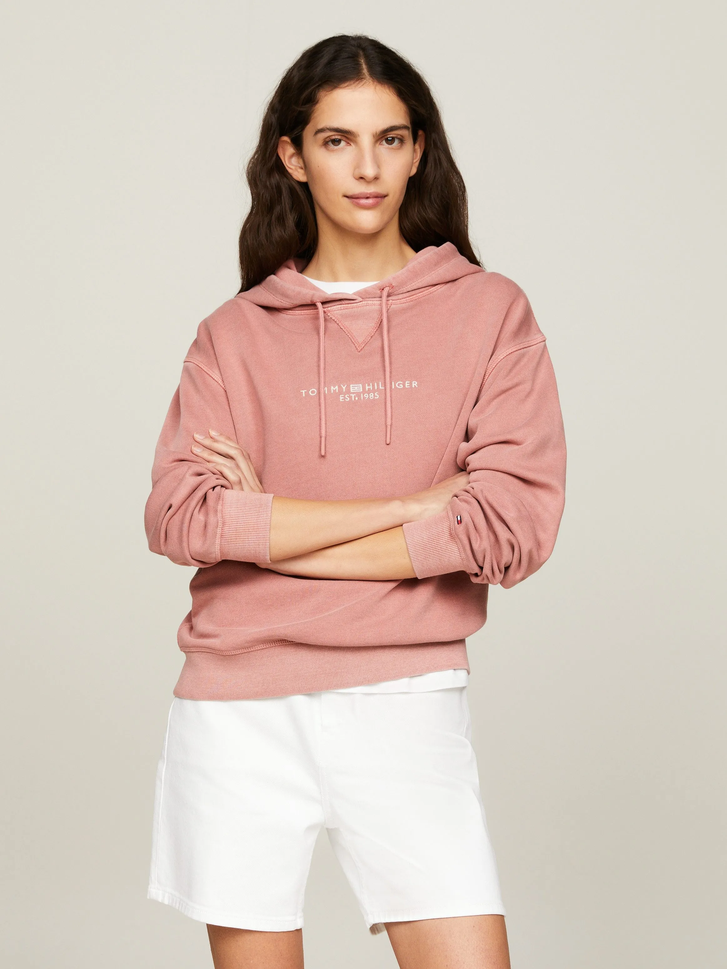 TOMMY HILFIGER HOODIE IN WASHEDLOOK