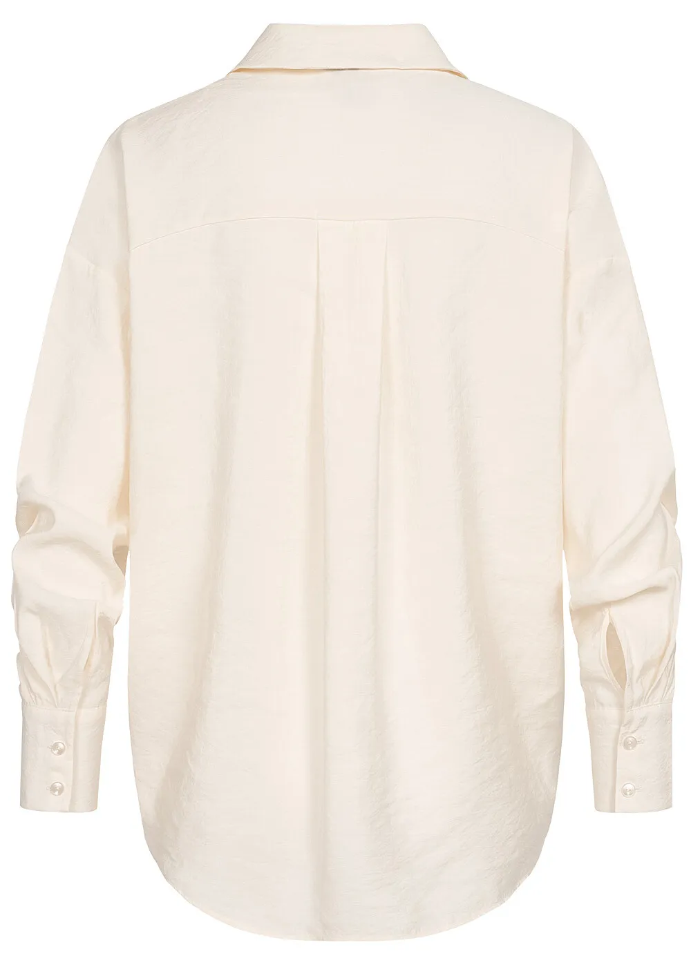 Vero Moda Damen NOOS Bluse Vokuhila mit Knopfleiste antique weiss